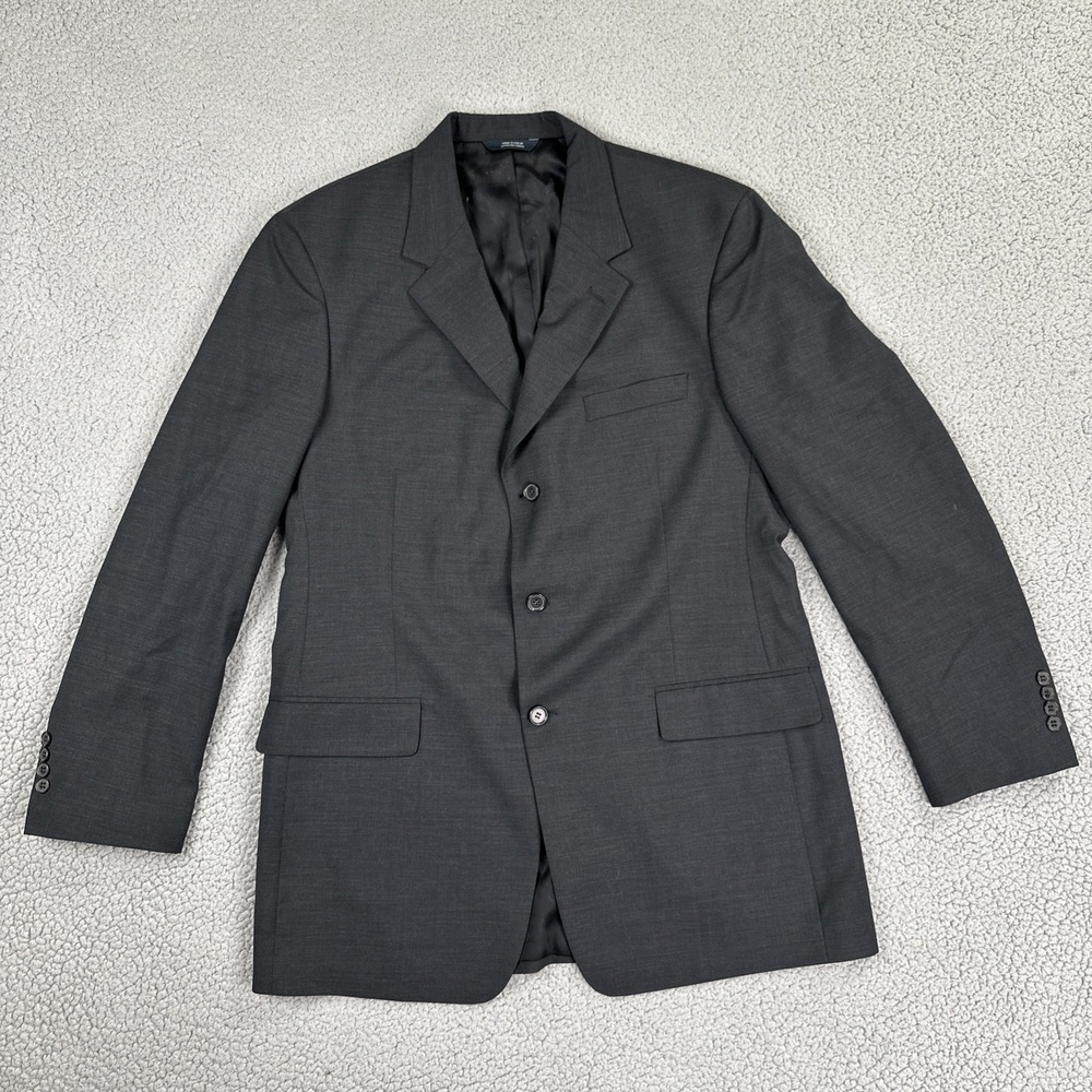 Brooks Brothers 3 Button‎ Blazer Men 42L Black Worsted Wool Wedding Made in USA